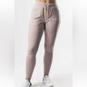 Alphalete pale pink/beige cotton joggers with pockets $90 - large - worn once!